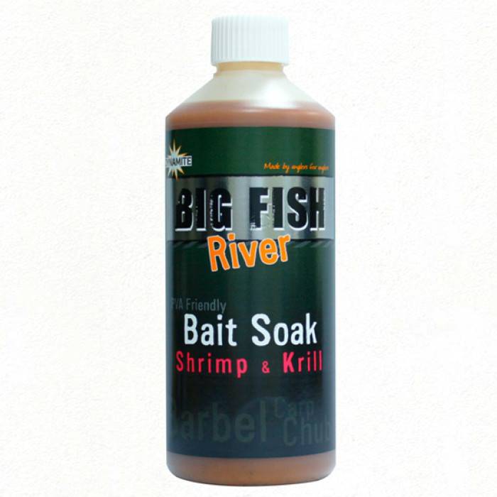 Ліквід Dynamite Baits Big Fish River Bait Soak Shrimp & Krill 500ml (DY1378)