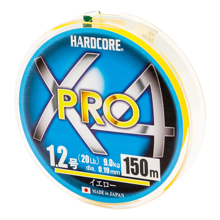 Шнур Duel Hardcore X4 PRO 150m Yellow 8.0kg 0.17mm #1.0 (H3863-Y)