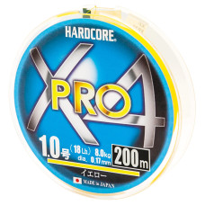 Шнур Duel Hardcore X4 PRO 200m Yellow 8.0kg 0.17mm #1.0 (H3867-Y)