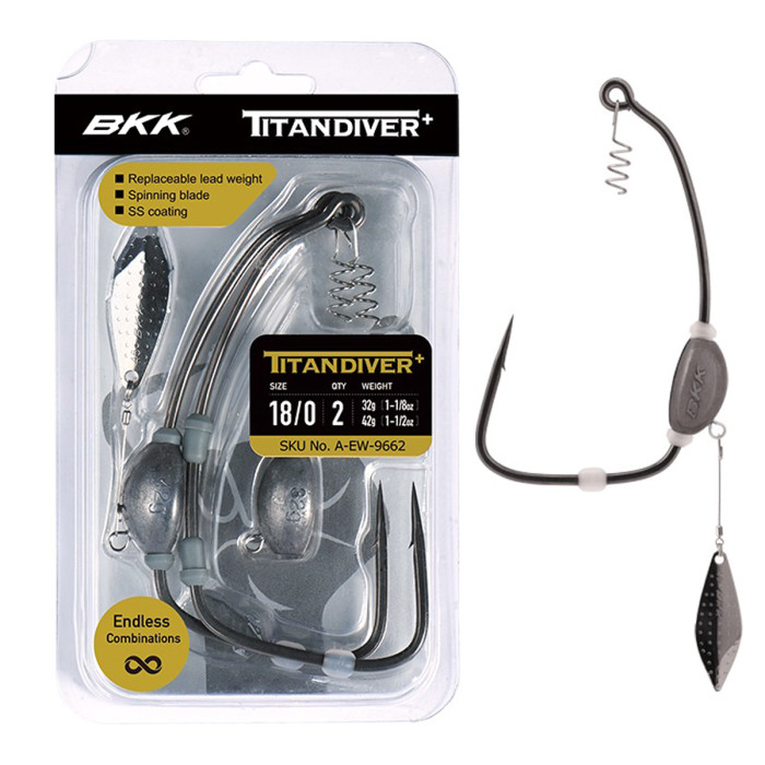 Офсетний гачок відвантажений BKK Тitan Diver+ #10/0 (A-EW-9654)