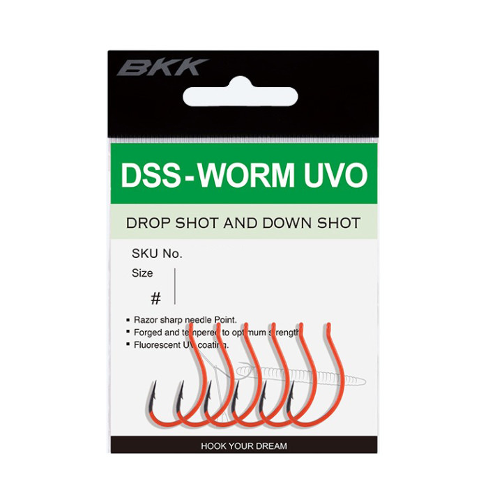 Гачок BKK для дроп шота DSS-Worm UVO#1/0 (A-ES-8344)