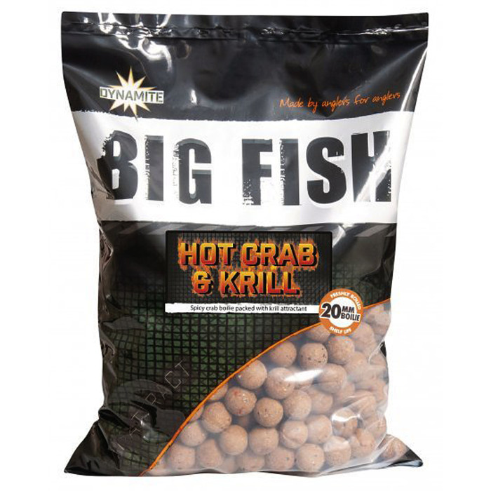 Бойли Dynamite Baits Hot Crab & Krill 15mm Boilie 1kg (DY1640)