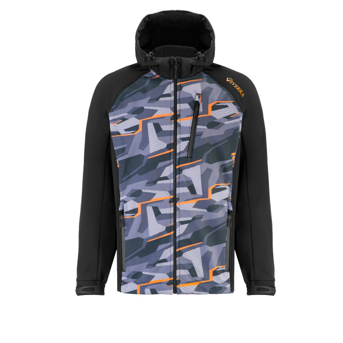 Куртка Viverra Softshell Infinity Hoody Black Camo Orange S (РБ-2239057)