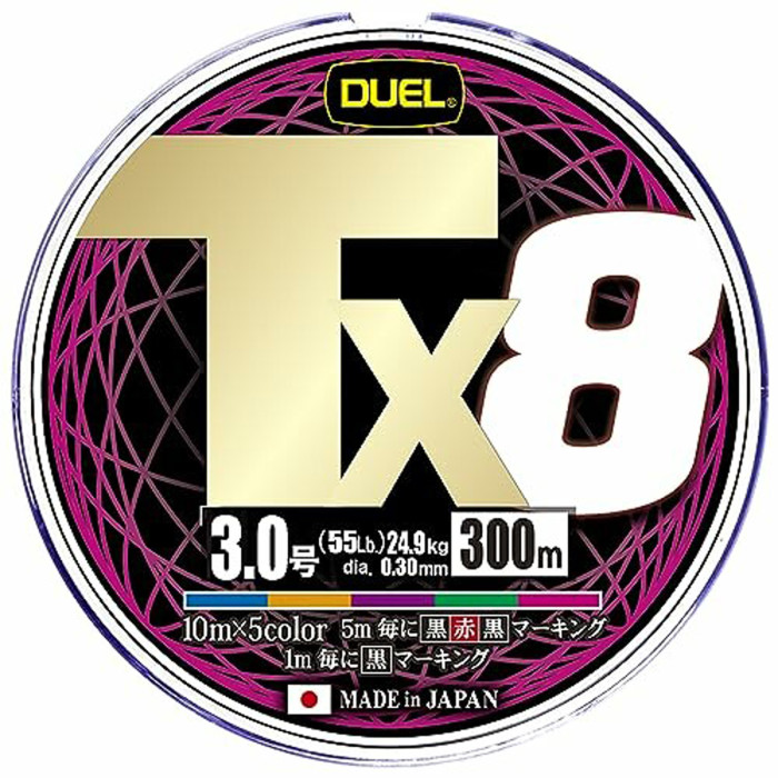Шнур Duel Tx8 300m 5Color 21.3kg 0.27mm #2.5 (H4344-5C)
