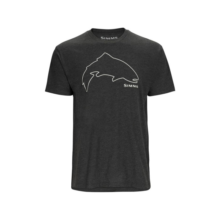 Футболка Simms Trout Outline T-Shirt Charcoal Heather XL (13519-086-50)