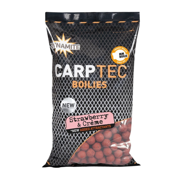 Бойлы Dynamite Baits Carp-Tec Strawberry & Creme 20mm 900g (DY1759)