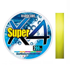 Шнур Duel Hardcore Super X4 200m Hi-Vis Yellow 5.4kg 0.13mm #0.6 (H4304-Y)