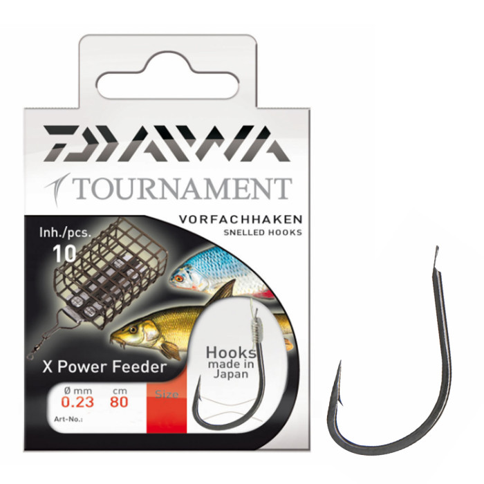 Гачок с повідцем Daiwa Tournament Feeder Black №8 0.20mm 80cm 10pcs (14455-008)