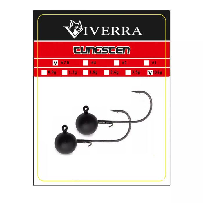 Джигголівка вольфрам Viverra 10,6g #7/0 Black (2шт) (38TBJ70)