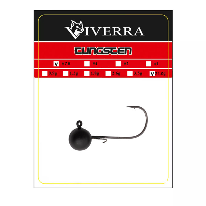 Джигголівка вольфрам Viverra 21,0g #7/0 Black (1шт) (34TBJ70)