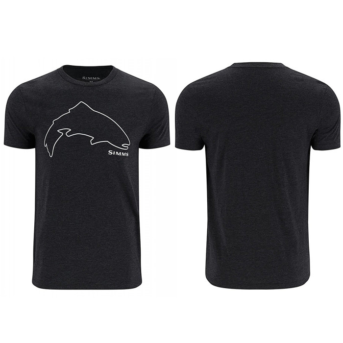 Футболка Simms Trout Outline T-Shirt Dark Gunmetal Heather XXL (13519-1293-60)