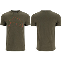 Футболка Simms Trout Outline T-Shirt Loden Heather XL (13519-1274-50)