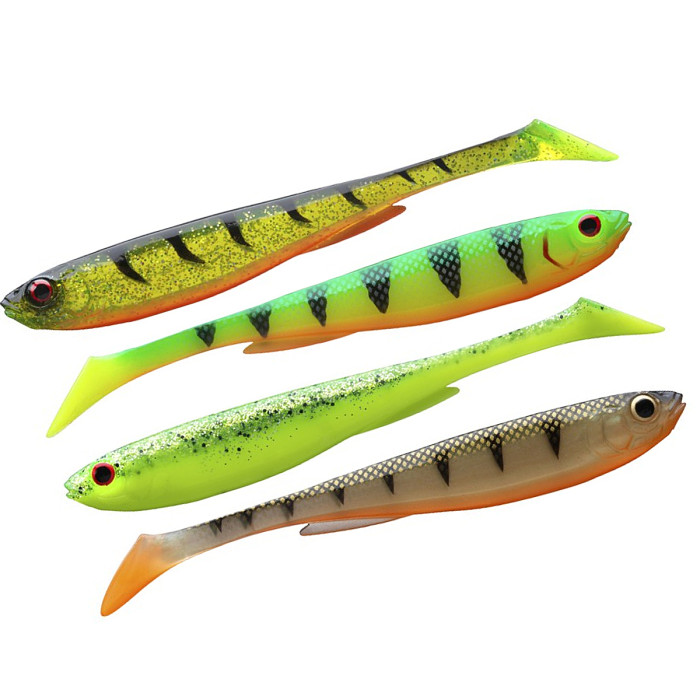 Силикон Daiwa Prorex Slim Shady Flash Set 105mm 8.0g 4pcs #Color Mix 2 (15100-701)