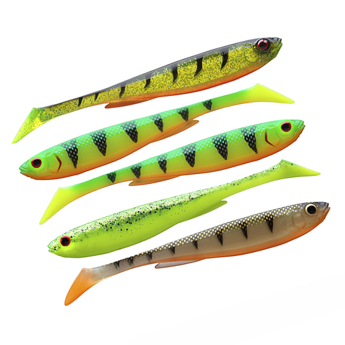 Силикон Daiwa Prorex Slim Shady Flash Set 105mm 8.0g 4pcs #Color Mix 2 (15100-701)