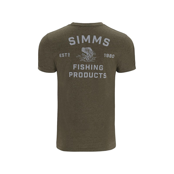 Футболка Simms Stacked Bass T-Shirt Military Heather M (14206-914-30)