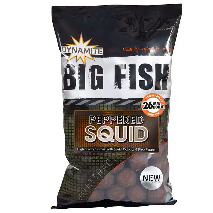 Бойлы Dynamite Baits Peppered Squid Boilies 26mm 1kg (DY1683)
