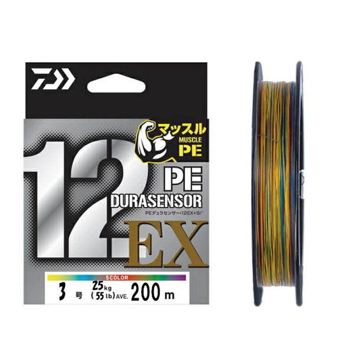 Шнур Daiwa UVF PE Dura Sensor X12EX+Si3 5C 200m 25kg 0.285mm #3.0 (17302381)
