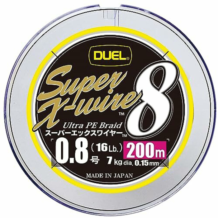 Шнур Duel Super X-Wire 8 200m 5Color Yellow Marking 12kg 0.19mm #1.2 (H3609N-5CR)