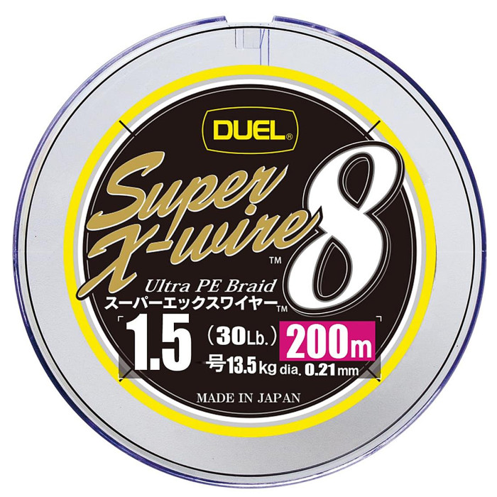 Шнур Duel Super X-Wire 8 200m 5Color Yellow Marking 12kg 0.19mm #1.2 (H3609N-5CR)