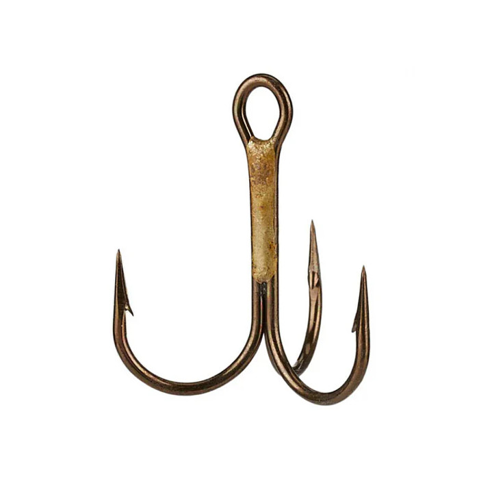 Гачки потрійні VMC Round Bend Treble Bronze 6 size 10pcs (9649 BZ0006D1)
