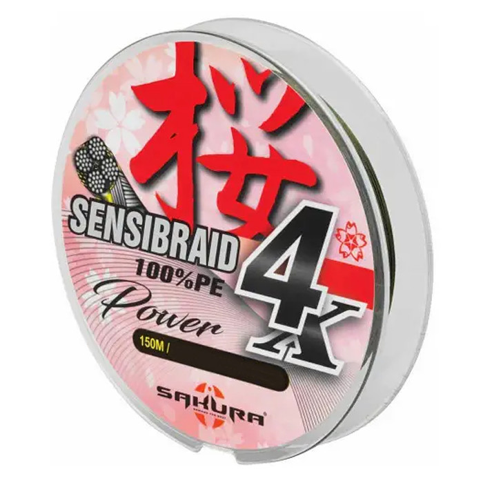 Шнур Sakura Sensibraid 4 Green 150m 10kg #0.14 (SAPLE40010.14-GRE)