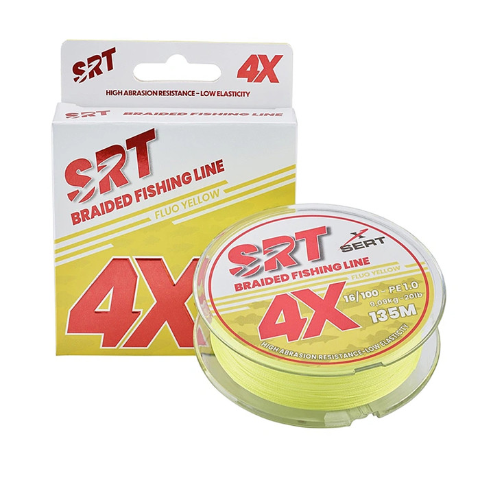 Шнур Sert SRT 4Х Fluo Yellow 135m 6.82kg #0.12 (SEVAM0120012135M)