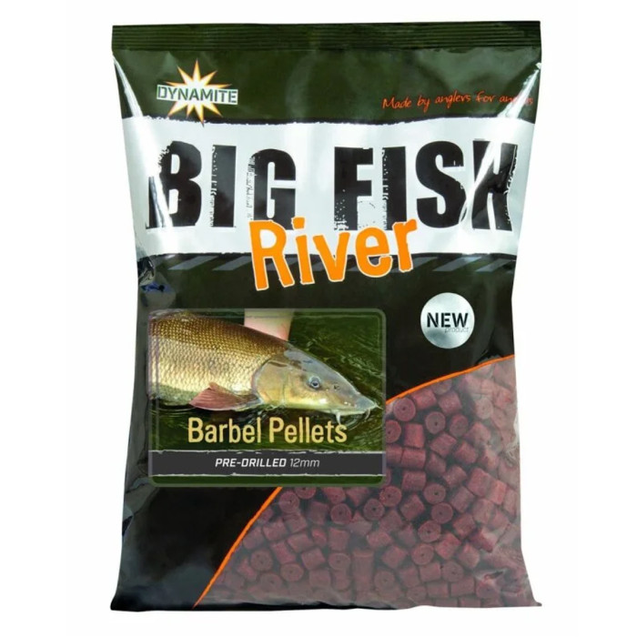 Пелетс Dynamite Baits Big Fish River Barbel Pre-Drilled 12mm 1.8kg (DY1375)