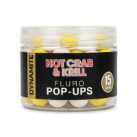 Бойлы Dynamite Baits Hot Crab & Krill Fluro Pop-Ups 15mm (DY1638)