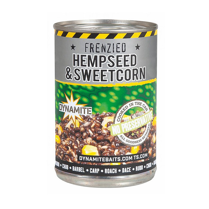 Зерновая смесь Dynamite Baits Frenzied Hempseed & Sweetcorn Can 700g (DY286)