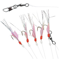 Морський монтаж Fladen Fish skin with feather rig 5 hooks (17-2004)