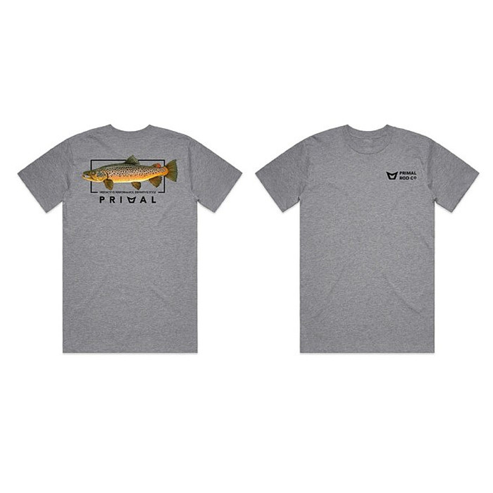 Футболка Primal Artist Tee Brown Trout Grey Marle 2XL (PRH-PAT-BTG-2XL)