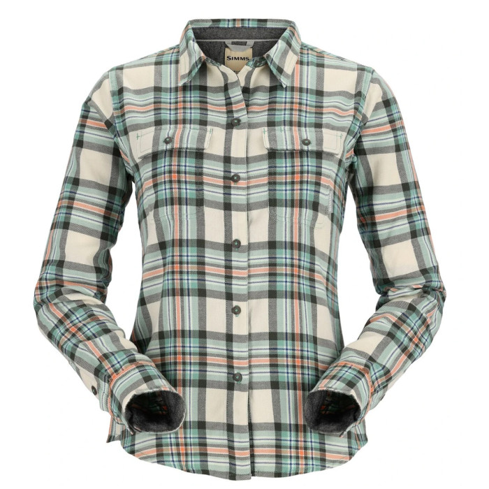 Сорочка жіноча Simms Wms Santee Flannel Shirt Seafoam Camp Plaid XS (13567-657-10)
