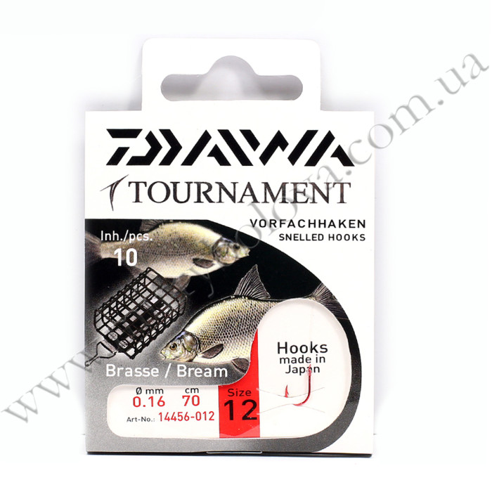 Гачки з повідцем Daiwa Tournament Bream Red №10 0.18mm 70cm 10pcs (14456-010)
