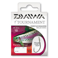 Гачок с повідцем Daiwa Tournament Trout Silver №10 0.18mm 60cm 10pcs (14459-010)