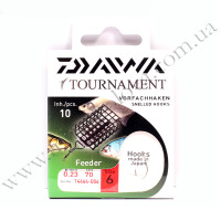 Гачки з повідцем Daiwa Tournament Feeder Hook #6 70см 0,23мм 10pcs (14464-006)