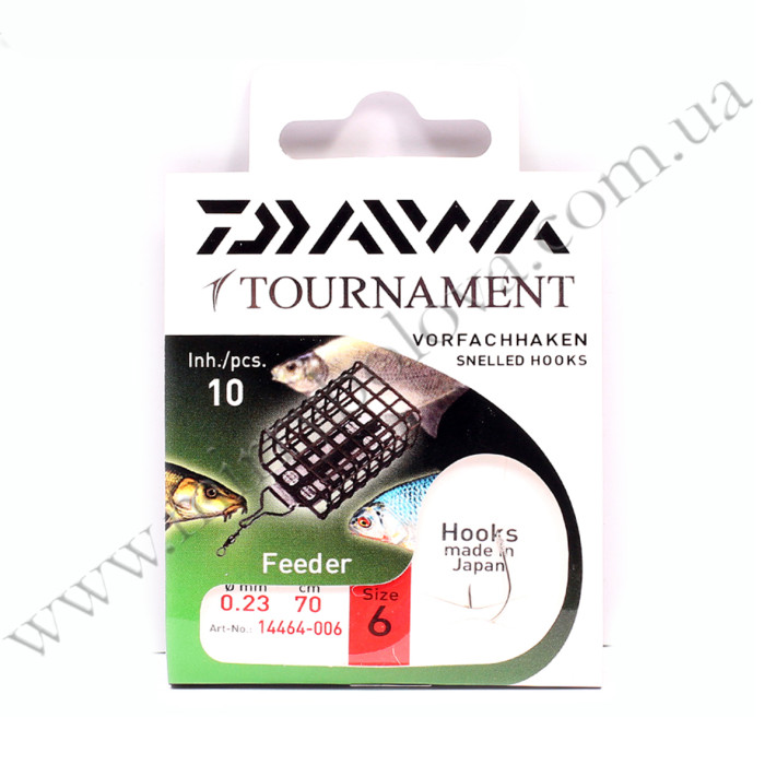 Гачки з повідцем Daiwa Tournament Feeder Hook #10 70см 0,2мм 10pcs (14464-010)