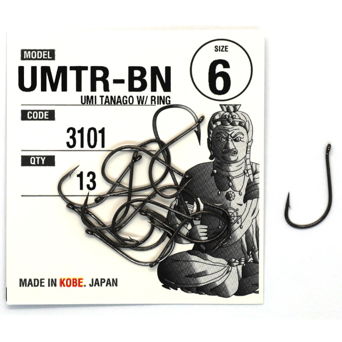 Крючки Fudo Umi Tanago W/Ring Black 8 (14 шт.) (FHBN31018)