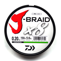 Шнур Daiwa J-Braid X8 150m Chartreuse 13.0kg 0.20mm #2.0 (12750-020)