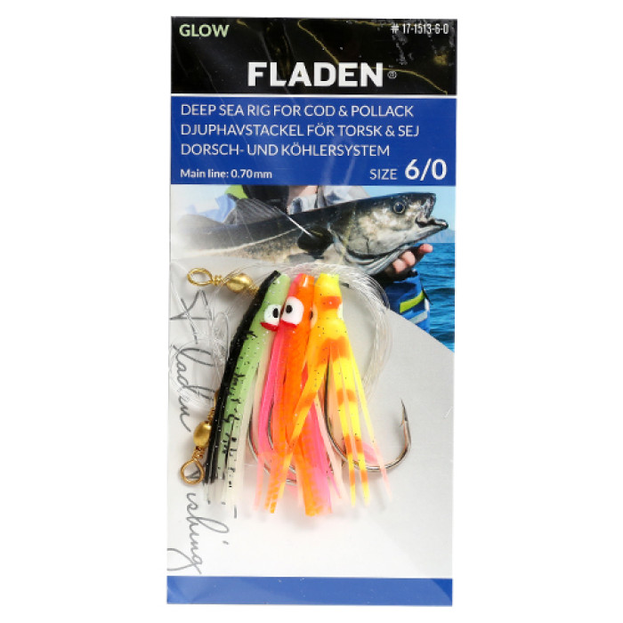 Морской монтаж Fladen Mini Octopus pink, orange,red, hook size 6 (17-1514-6-0)
