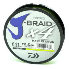 Шнур Daiwa J-Braid X4E 135m Yellow 12.4kg 0.21mm #2.5 (12740-021)