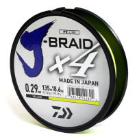 Шнур Daiwa J-Braid X4E 135m Yellow 18.6kg 0.29mm #4.0 (12740-029)