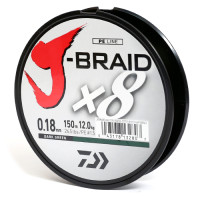 Шнур Daiwa J-Braid X8 150m Dark Green 12.0kg 0.18mm #1.5 (12751-018)