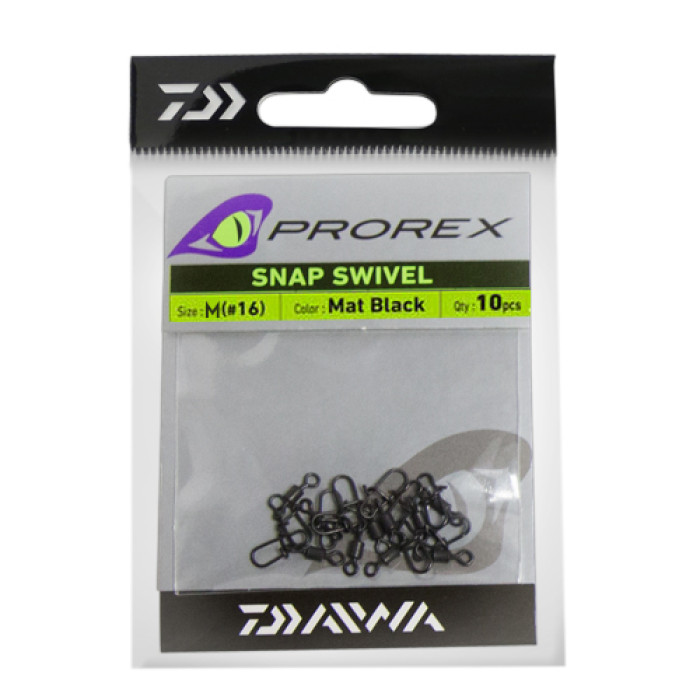 Вертлюжок з застібкою Daiwa Prorex Snap Swivel M 18 kg 10pcs (15408-101)