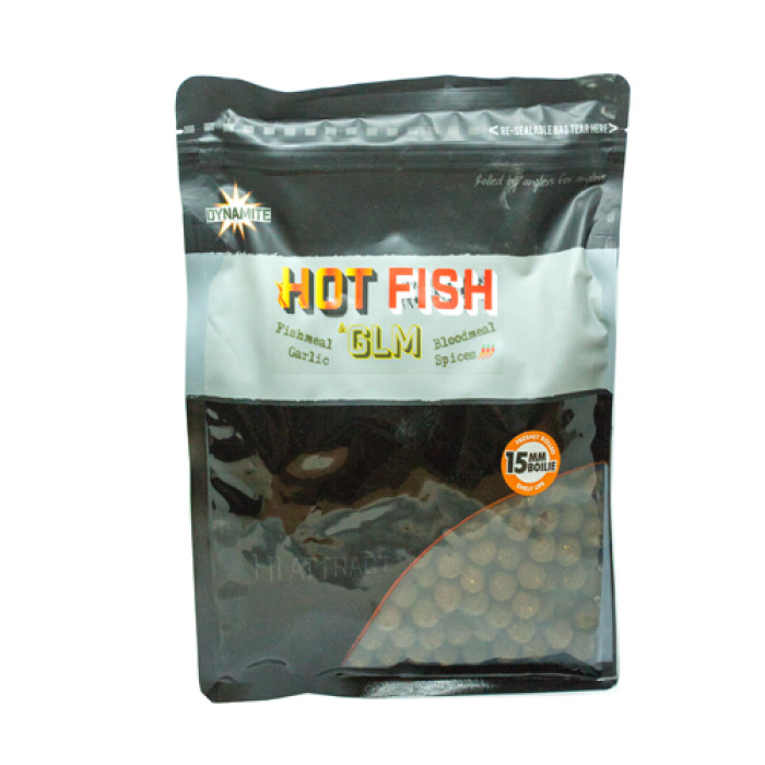 Бойлы Dynamite Baits Hot Fish & GLM 15mm 1kg (DY1008)