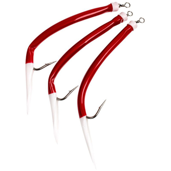 Морской монтаж Fladen Rubber Mac 3pcs size 14/0 Red/White (17-820-140)