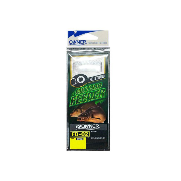 Крючок с поводком Owner Method Feeder Rig Pellet Band FD-02 №6 0.22мм