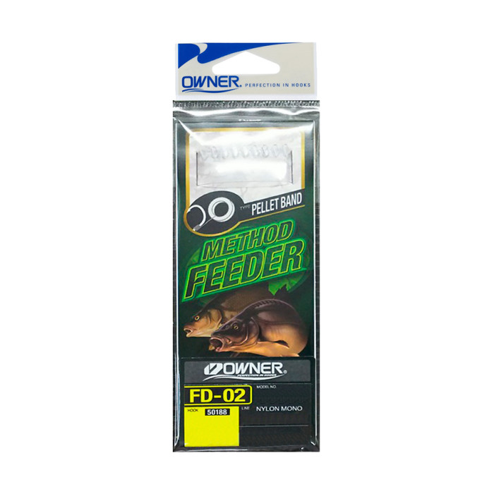 Гачок з повідцем Owner Method Feeder Rig Pellet Band FD-02 №8