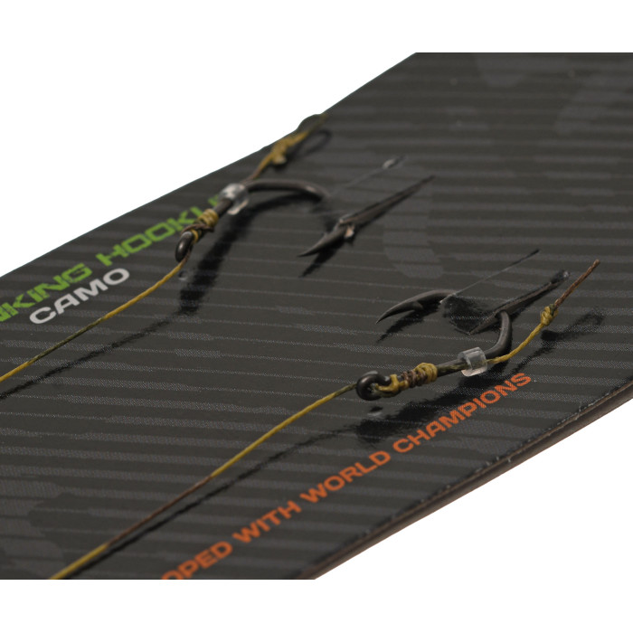 Готовий повідець Carp Pro Camo Hooklink 25см 25 lb PTFE Wide Gape Сapture №4
