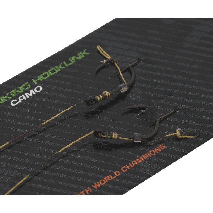 Готовый поводок Carp Pro Camo Hooklink 15см 25lb PTFE Wide Gape In-turned №8