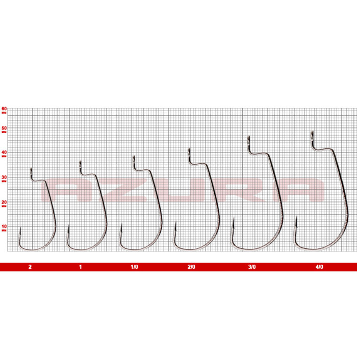 Гачки Azura Long Offset Worm Hook №4/0